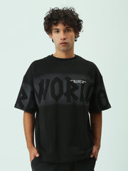 T-shirt Homme Noir avec Imprimé Audacieux et Logo Distinctif - TSH25SBRS20528TM1