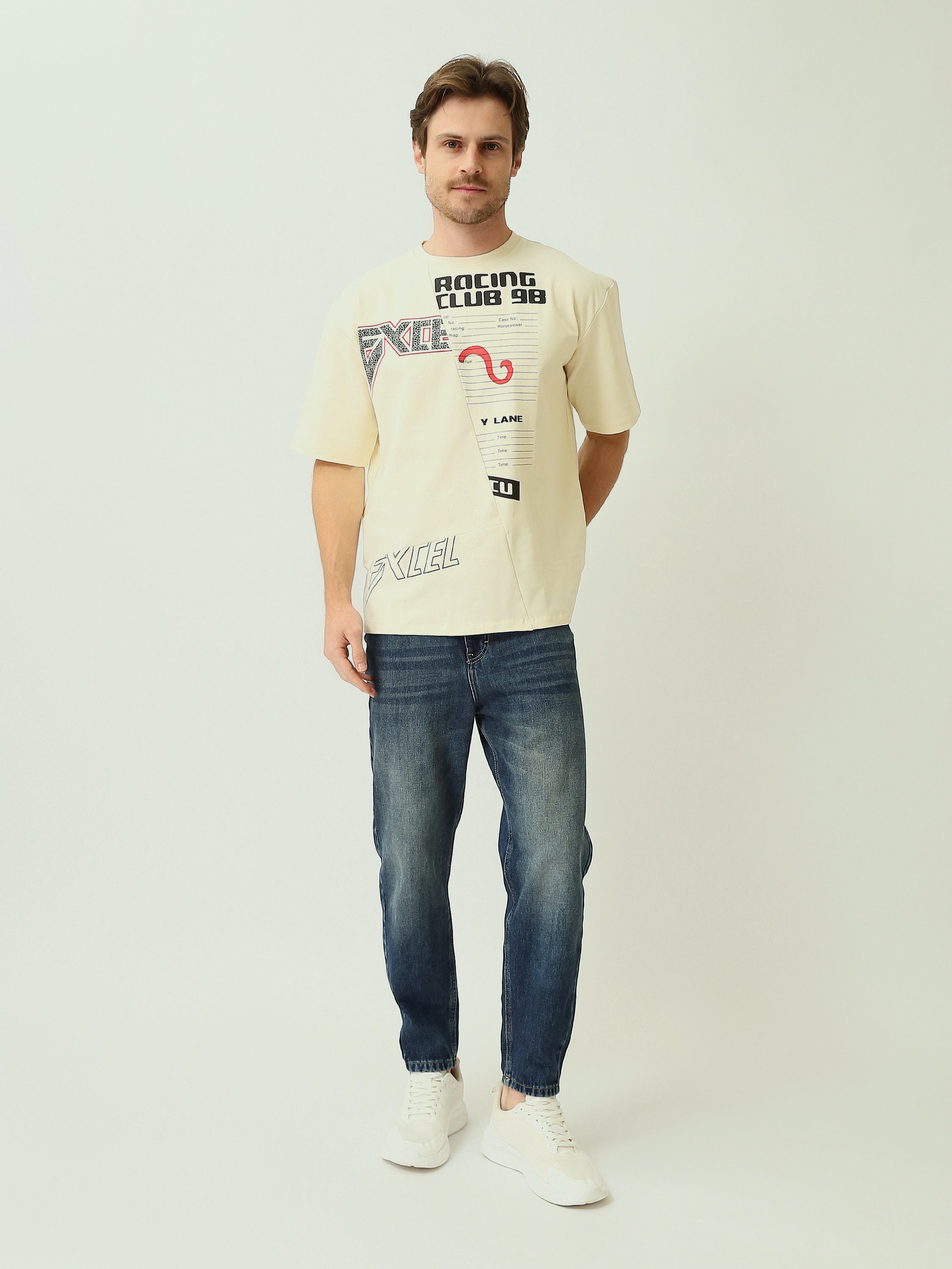 T-shirt homme à manches courtes avec imprimé graphique – Style racing urbain - TSH25SBRS20532TM1