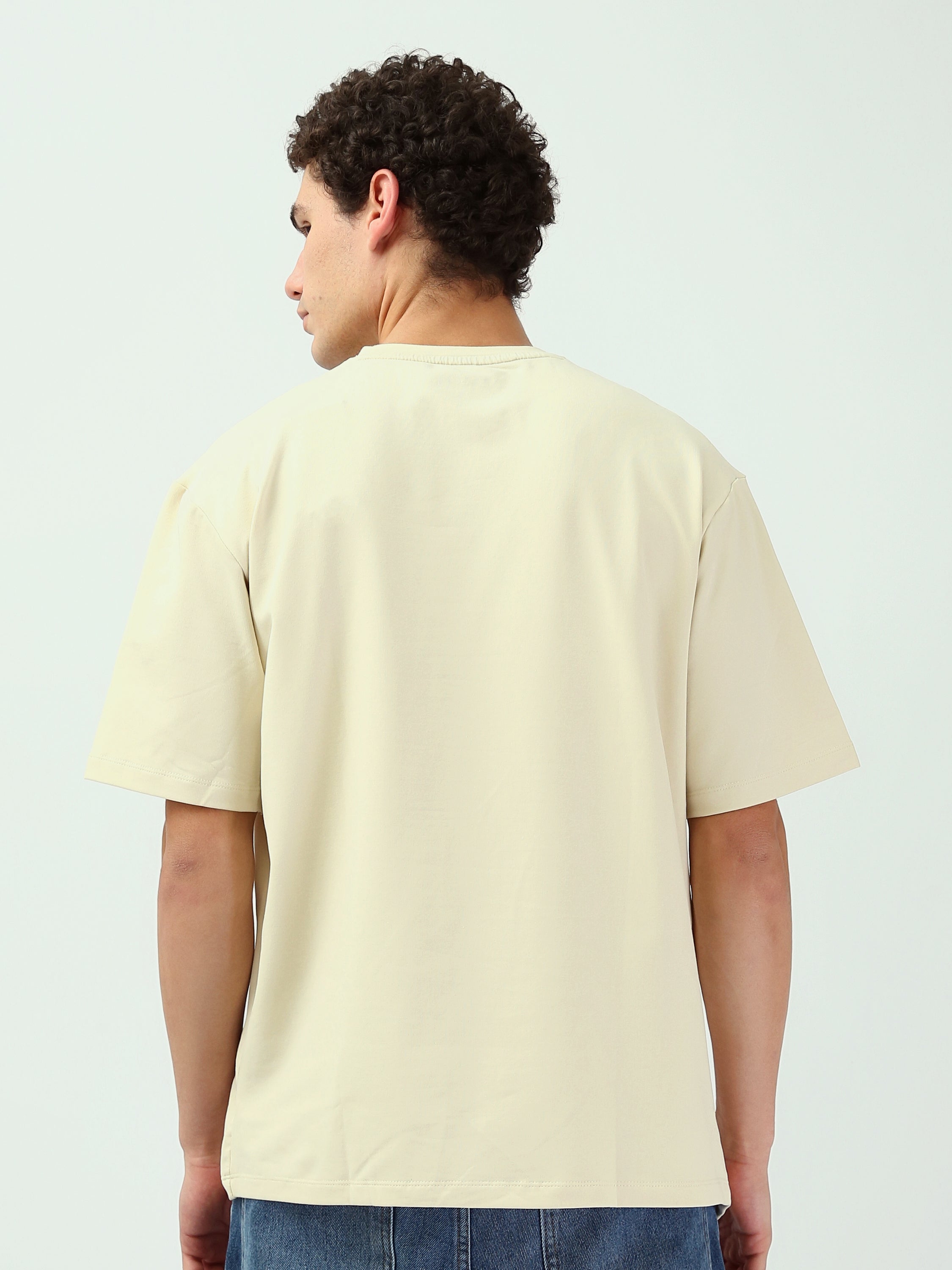 T-shirt Homme Oversize à Coutures Apparentes et Imprimé Minimaliste - TSH25SBRS20537TM1