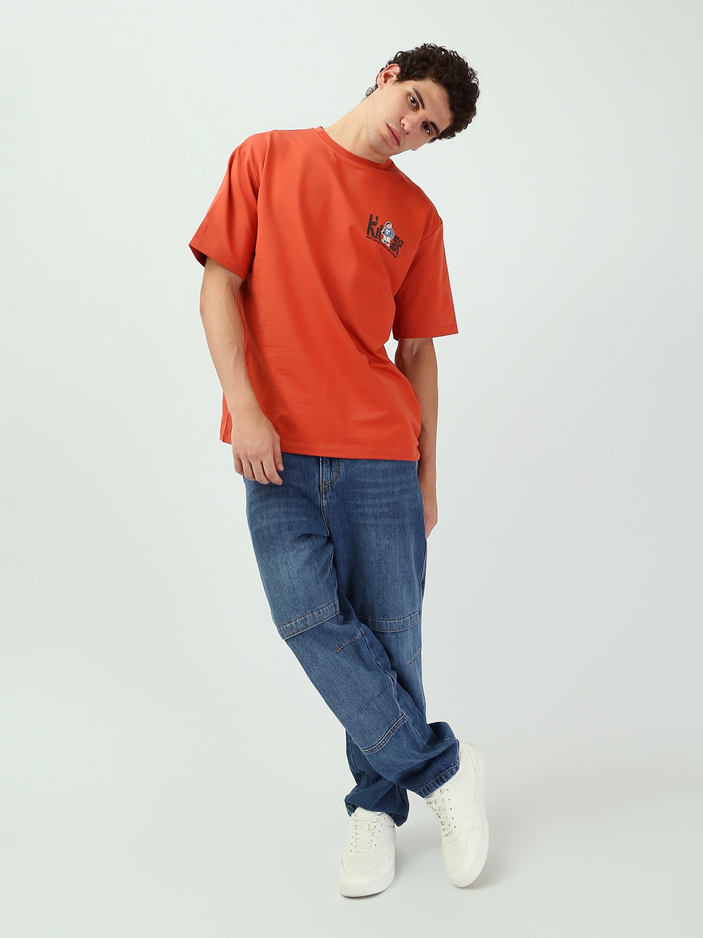 T-shirt orange homme avec imprimé – Style décontracté et moderne - TSH25SBRS20539TM1