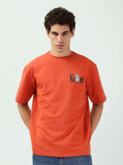 T-shirt orange homme avec imprimé – Style décontracté et moderne - TSH25SBRS20539TM1