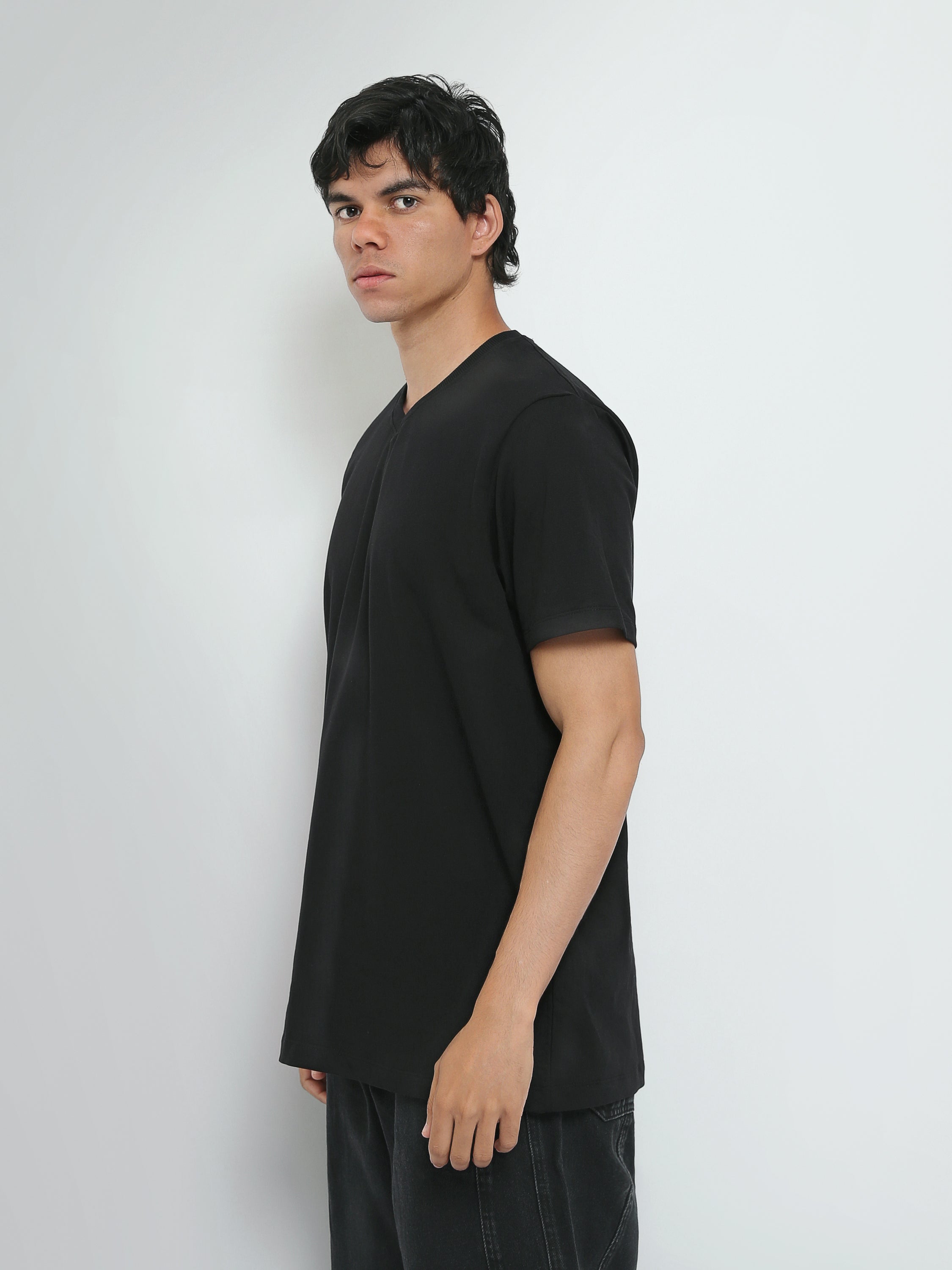 T-shirt Homme Basique à Col V et Manches Courtes - TSH25SBVS20557TM1