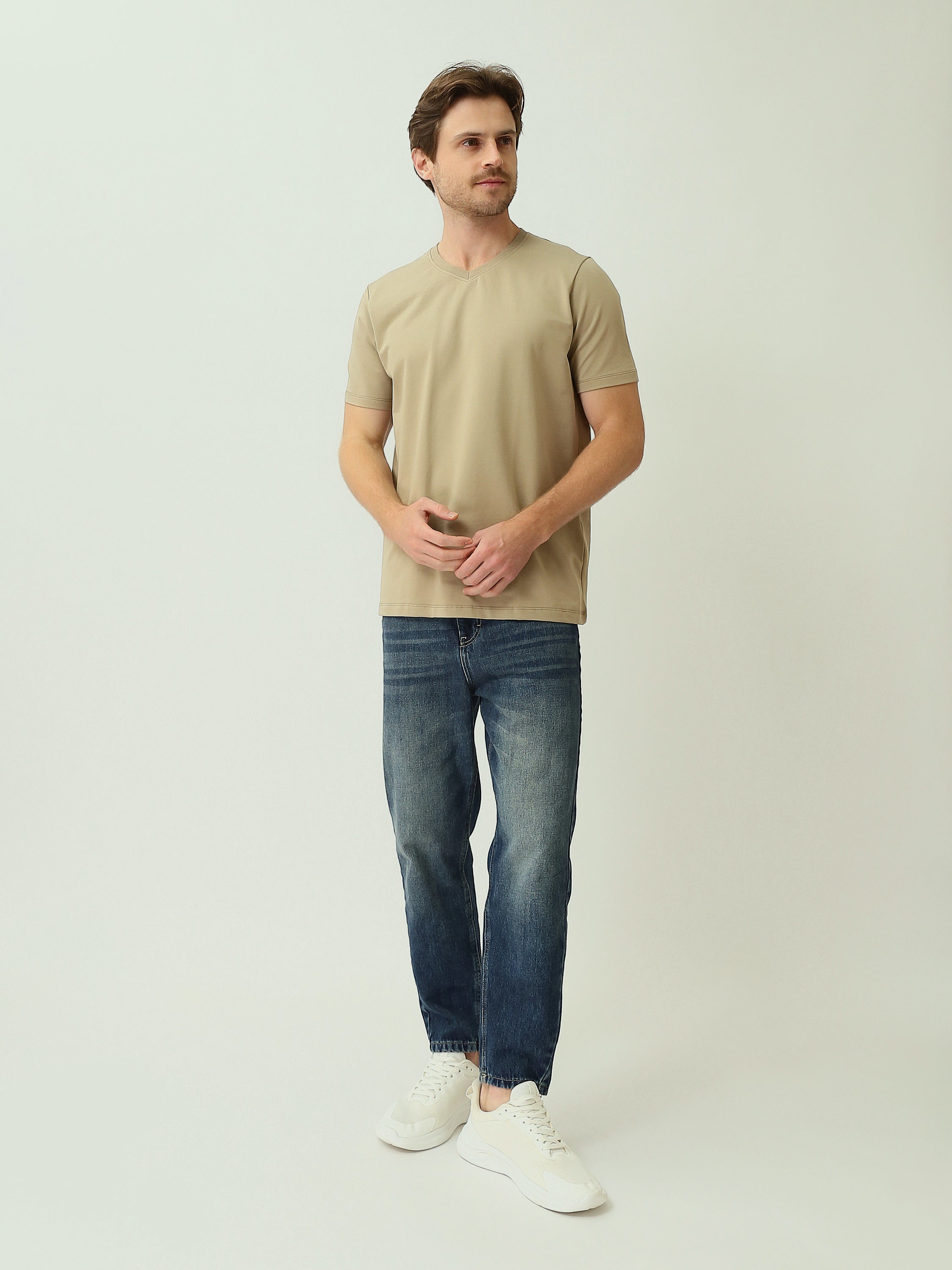 T-shirt Homme Basique à Col V et Manches Courtes - TSH25SBVS20557TM1