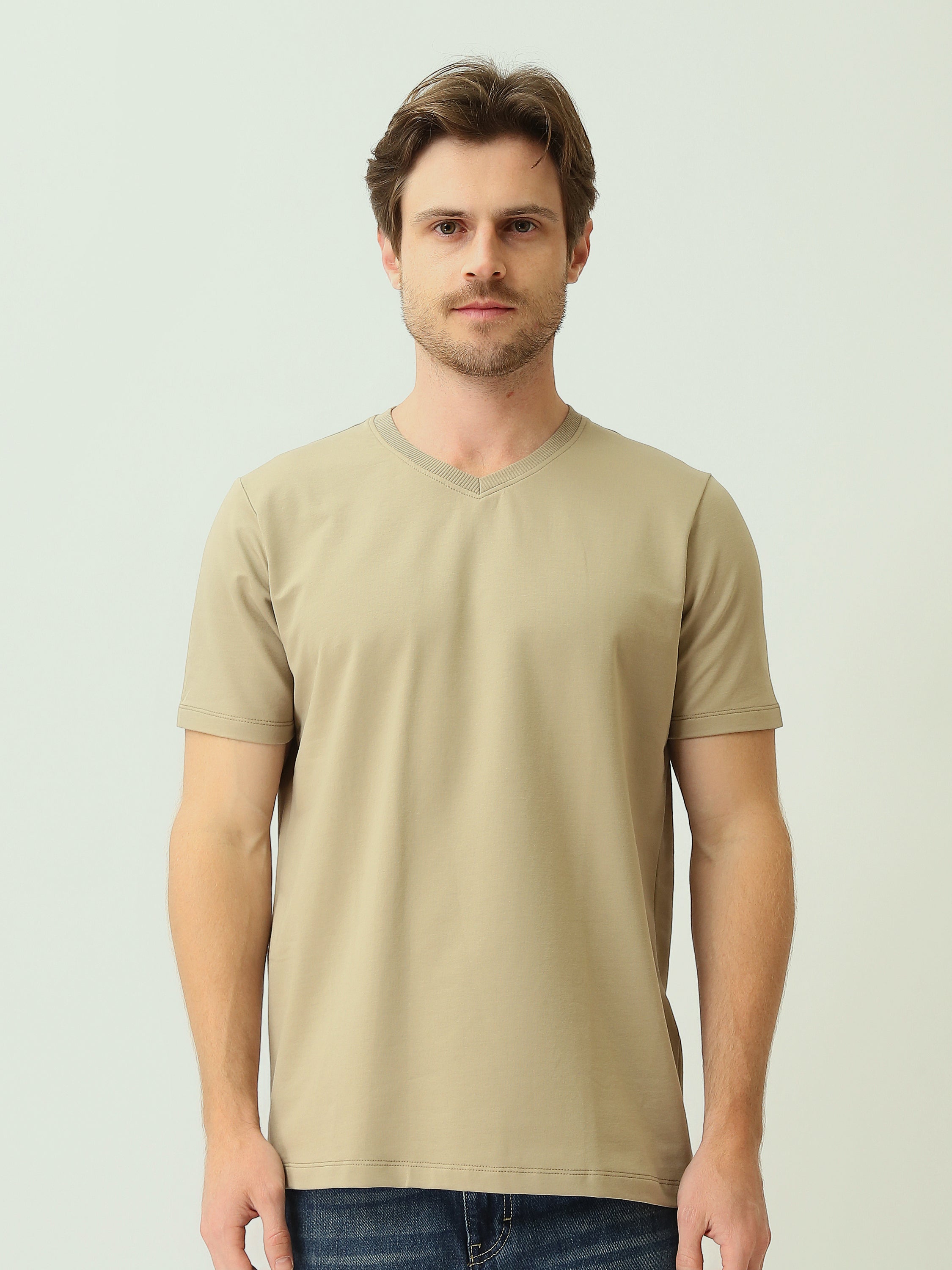 T-shirt Homme Basique à Col V et Manches Courtes - TSH25SBVS20557TM1