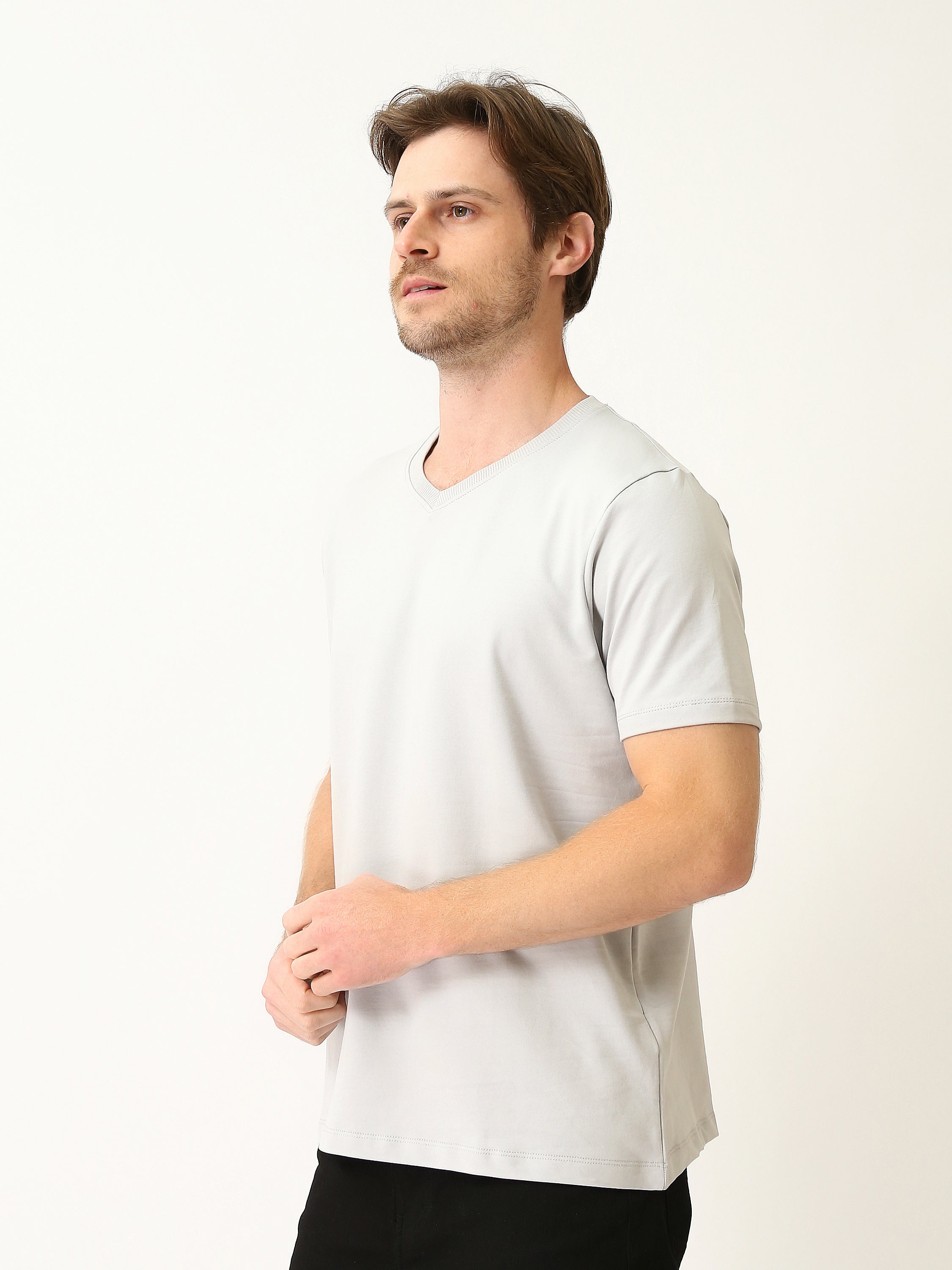 T-shirt Homme Basique à Col V et Manches Courtes - TSH25SBVS20557TM1