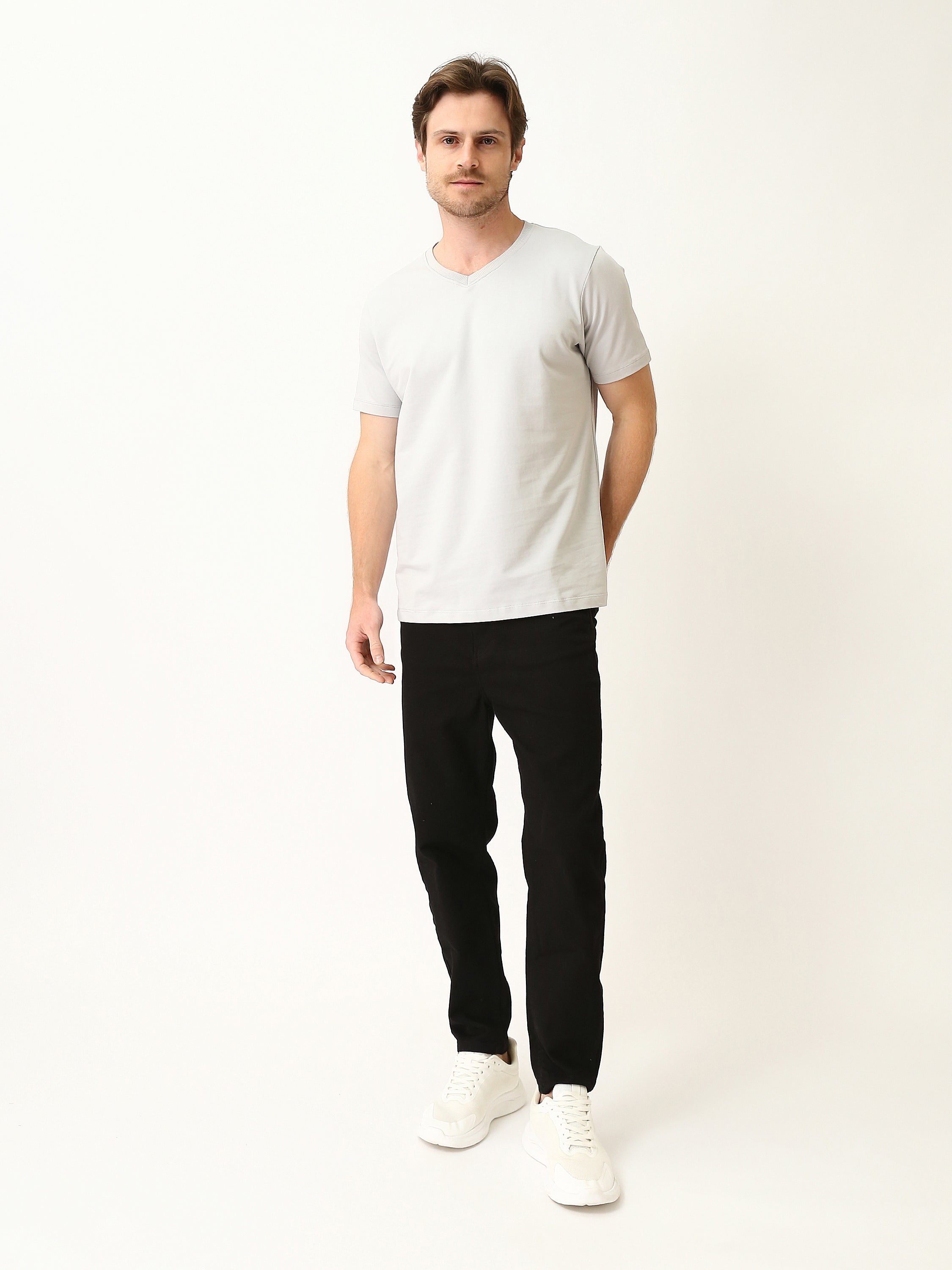 T-shirt Homme Basique à Col V et Manches Courtes - TSH25SBVS20557TM1