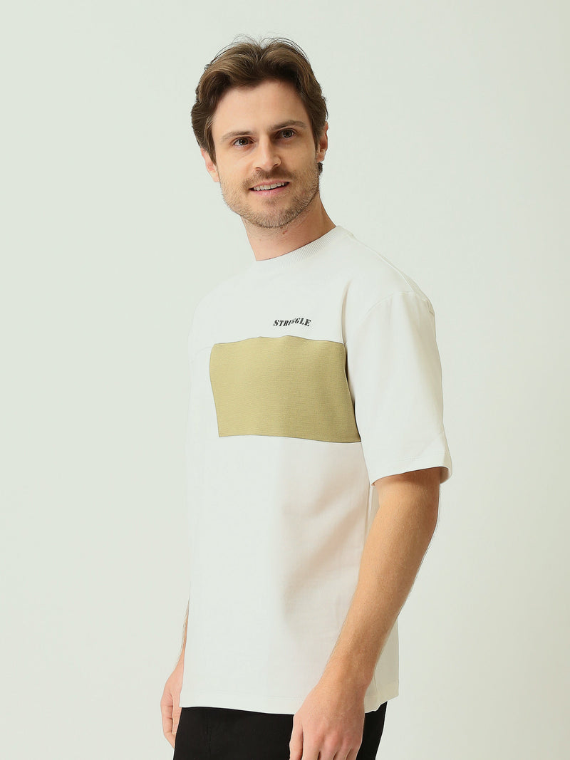 T-Shirt Homme Oversize à Empiècement Graphique - TSH25SCRO20431TM1