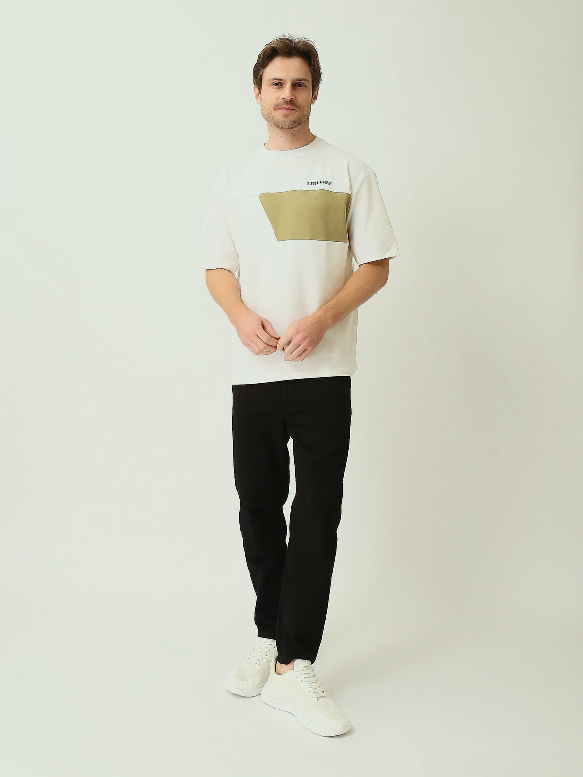 T-Shirt Homme Oversize à Empiècement Graphique - TSH25SCRO20431TM1