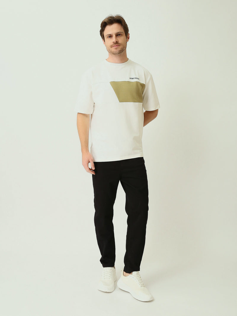 T-Shirt Homme Oversize à Empiècement Graphique - TSH25SCRO20431TM1