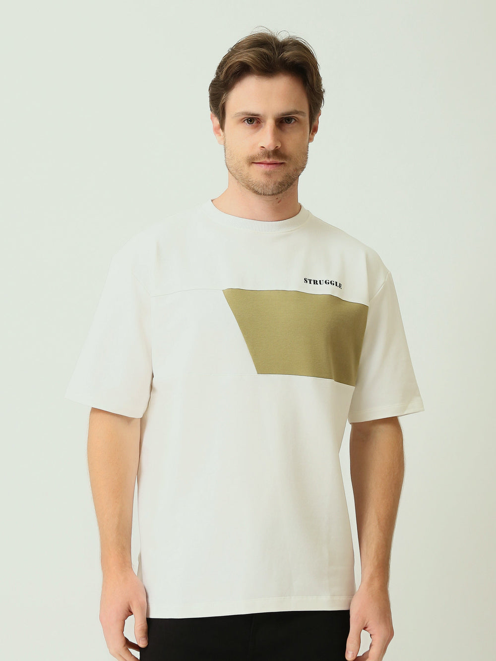T-Shirt Homme Oversize à Empiècement Graphique - TSH25SCRO20431TM1