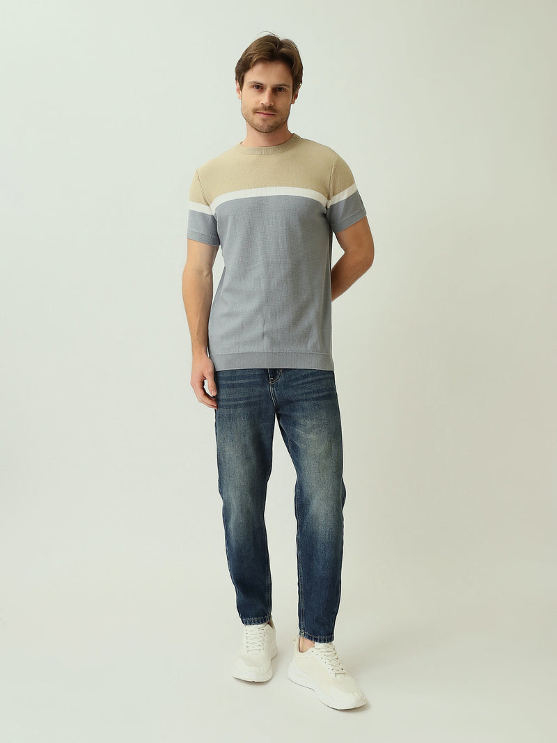 T-shirt Homme en Maille Fine à Manches Courtes - TSH25SKRS20961TM1