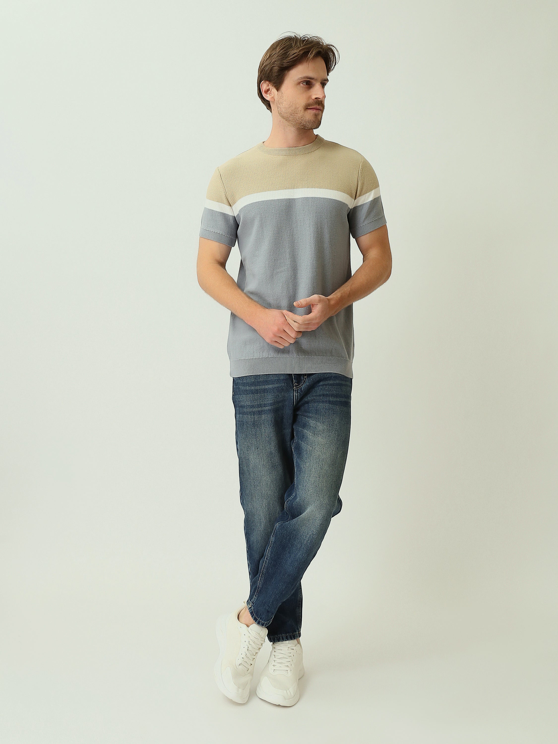 T-shirt Homme en Maille Fine à Manches Courtes - TSH25SKRS20961TM1