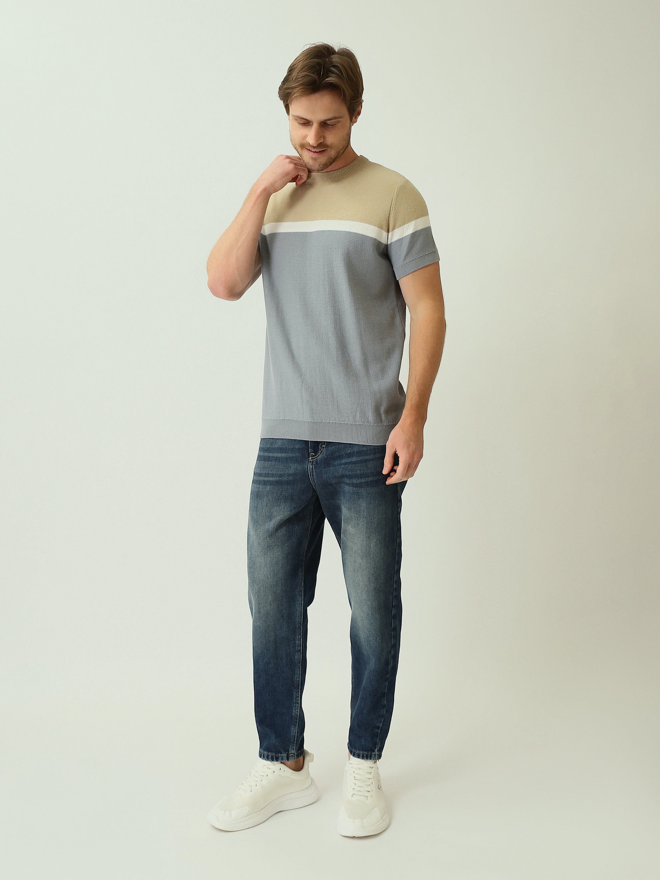 T-shirt Homme en Maille Fine à Manches Courtes - TSH25SKRS20961TM1