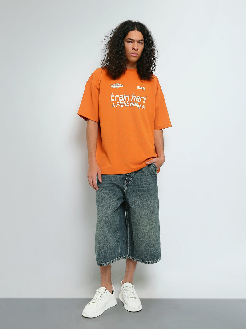 T-shirt Homme Oversize à Slogan Imprimé Streetwear - TSH25SPR20273TM1