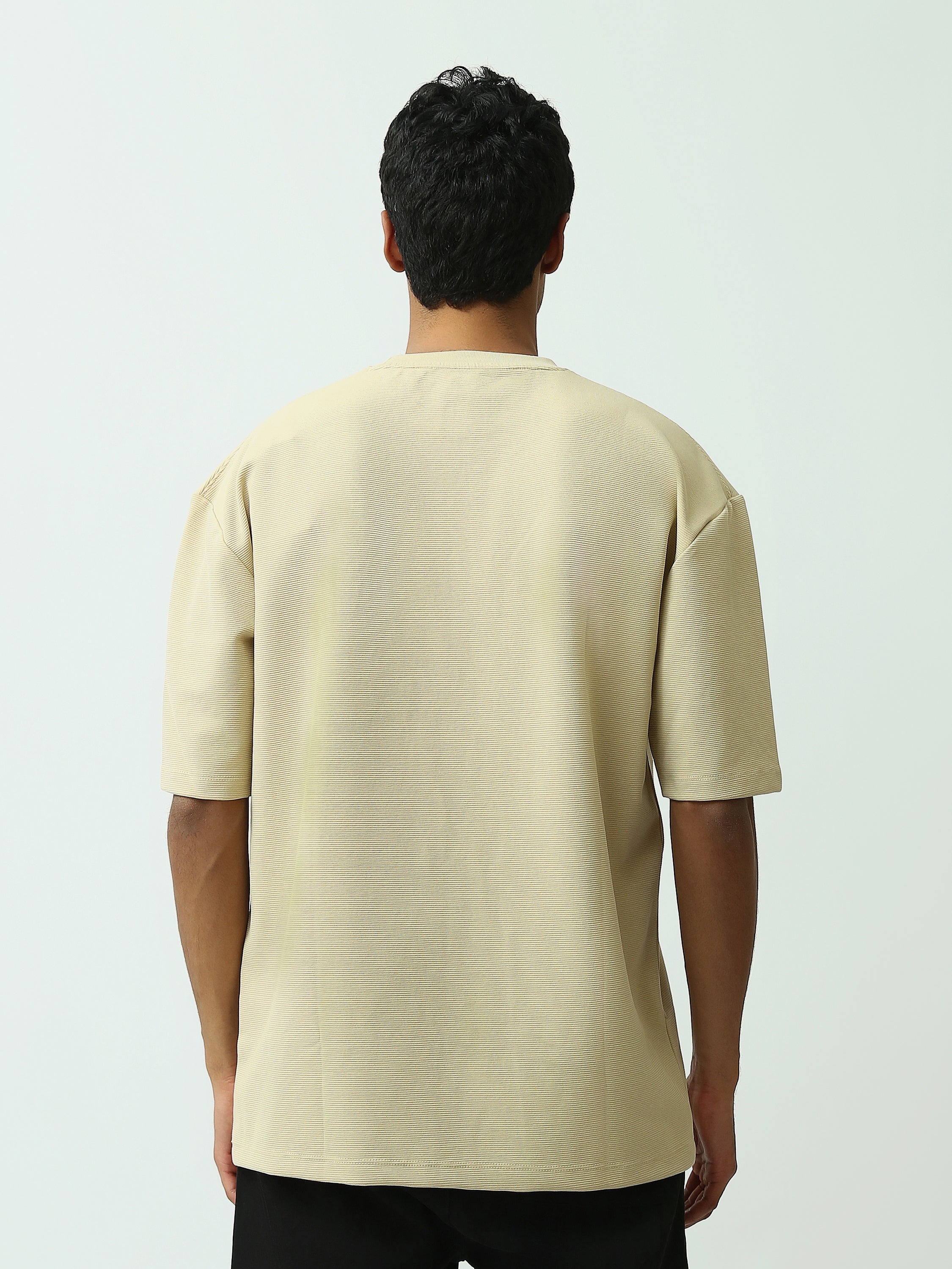 T-shirt Homme Oversize Texturé à Logo Minimaliste - TSH25SPR20275TM1