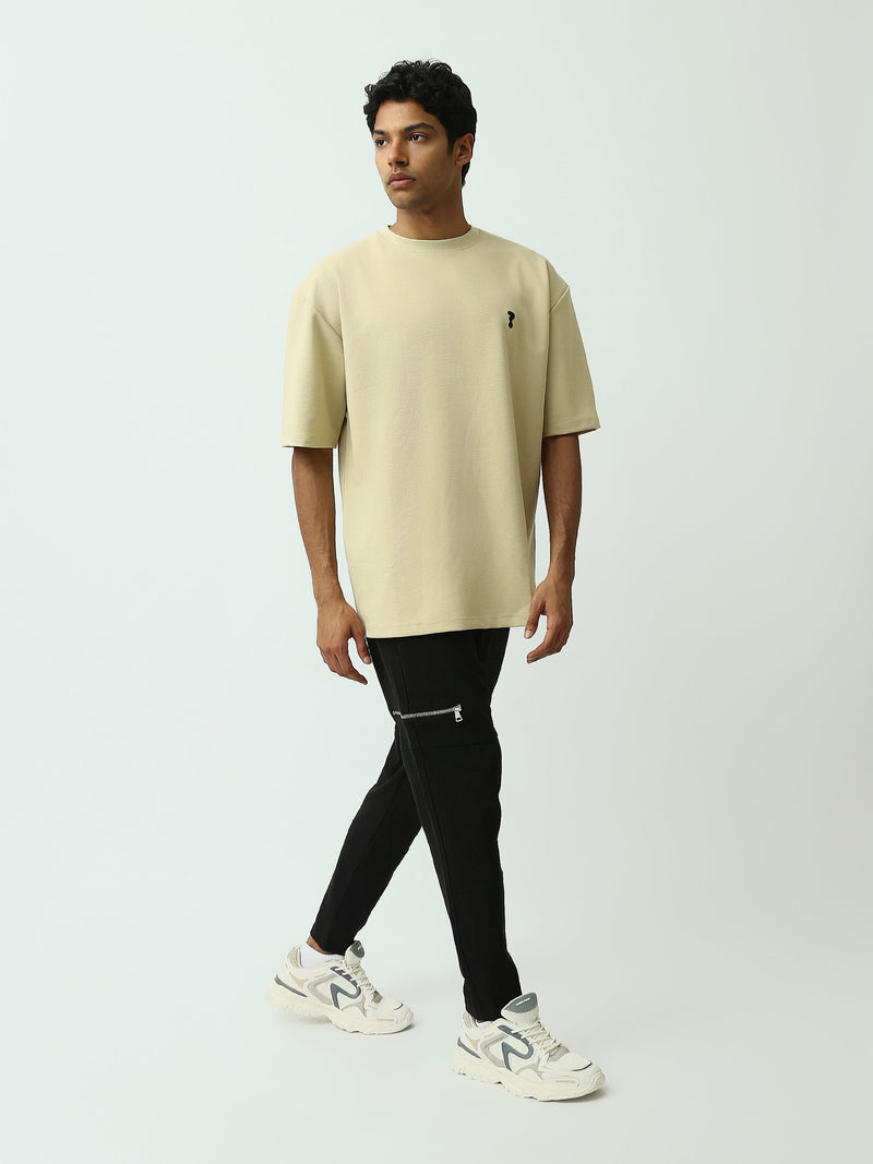 T-shirt Homme Oversize Texturé à Logo Minimaliste - TSH25SPR20275TM1