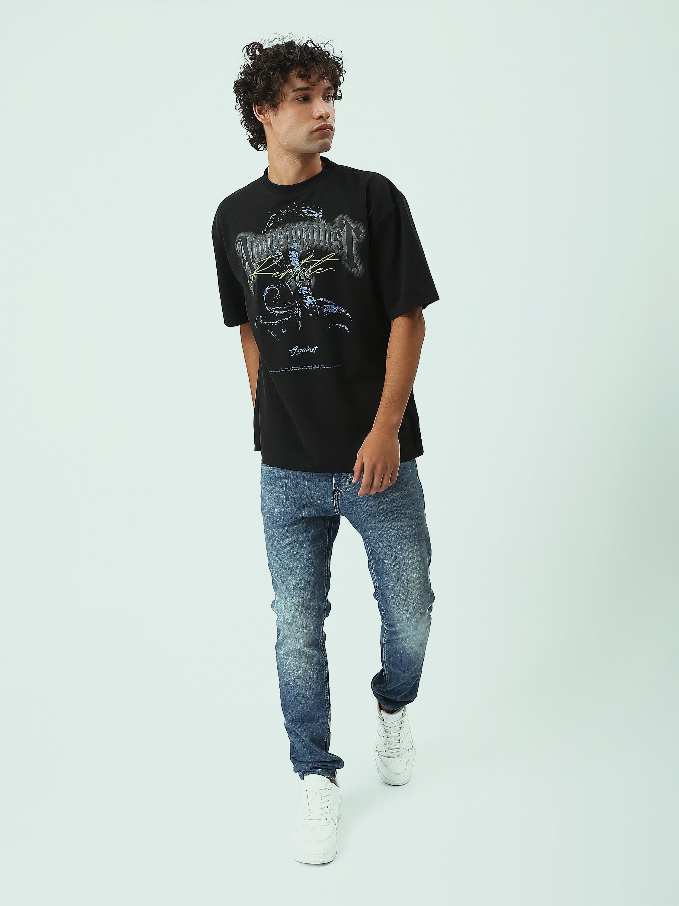 T-shirt Homme Oversize à Imprimé Graphique Streetwear - TSH25SPR20277TM1