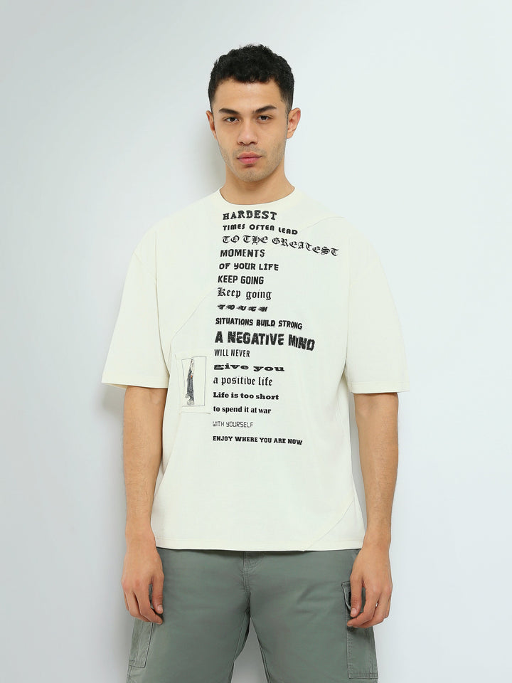 T-shirt Homme Oversize à Imprimé Typographique - TSH25SPR20279TM1