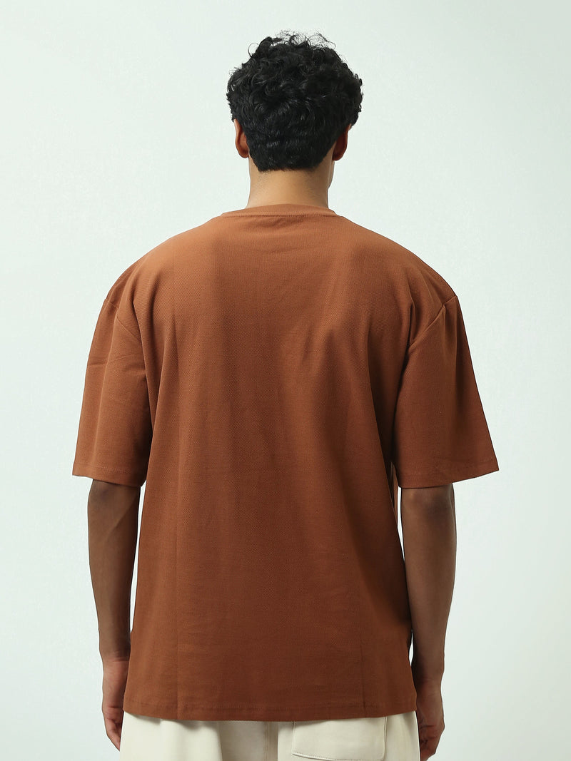 T-Shirt Homme Oversize Texturé à Imprimé Typographique - TSH25SPR20323TM1