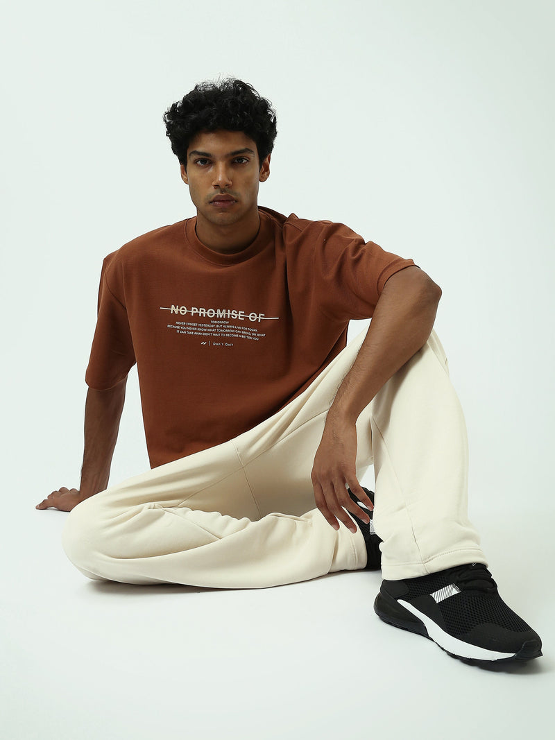 T-Shirt Homme Oversize Texturé à Imprimé Typographique - TSH25SPR20323TM1