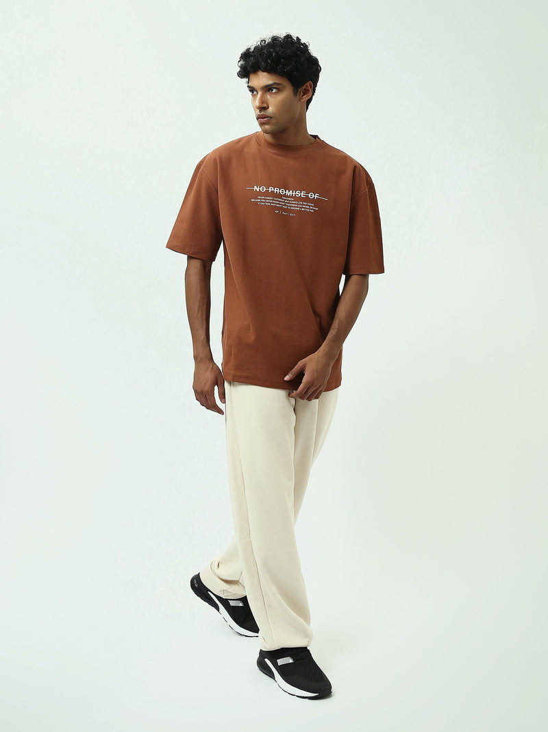 T-Shirt Homme Oversize Texturé à Imprimé Typographique - TSH25SPR20323TM1