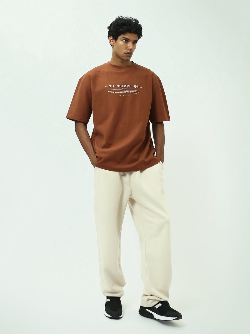 T-Shirt Homme Oversize Texturé à Imprimé Typographique - TSH25SPR20323TM1