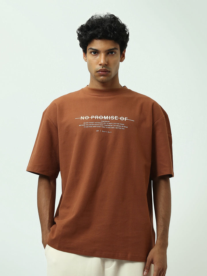 T-Shirt Homme Oversize Texturé à Imprimé Typographique - TSH25SPR20323TM1
