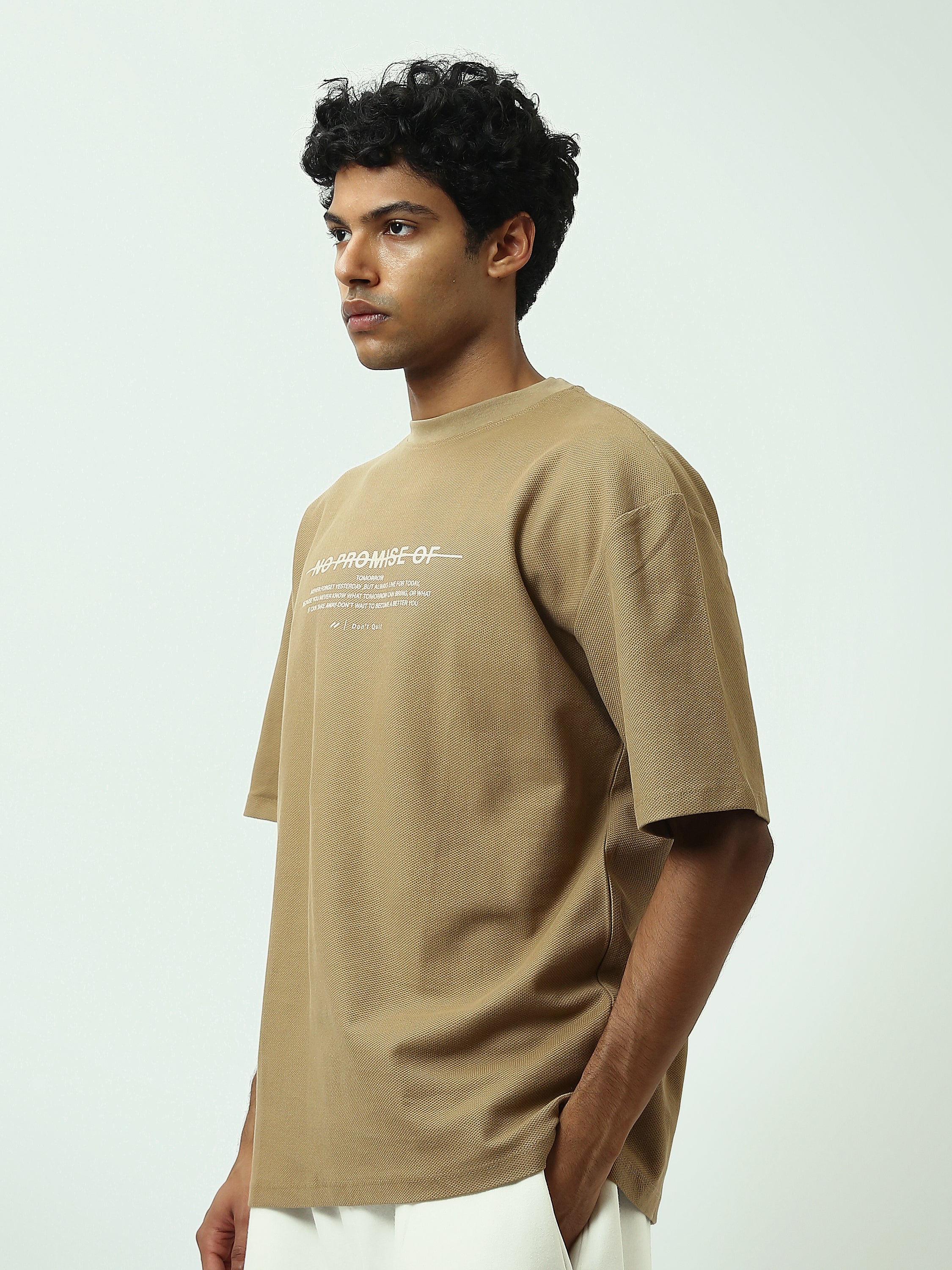 T-Shirt Homme Oversize Texturé à Imprimé Typographique - TSH25SPR20323TM1