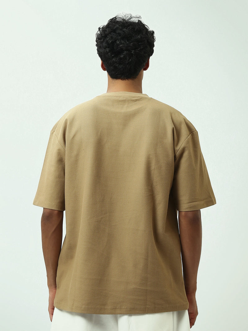 T-Shirt Homme Oversize Texturé à Imprimé Typographique - TSH25SPR20323TM1