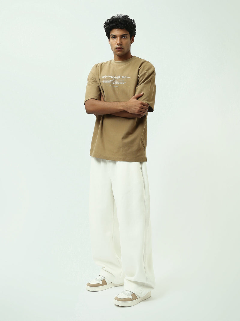 T-Shirt Homme Oversize Texturé à Imprimé Typographique - TSH25SPR20323TM1