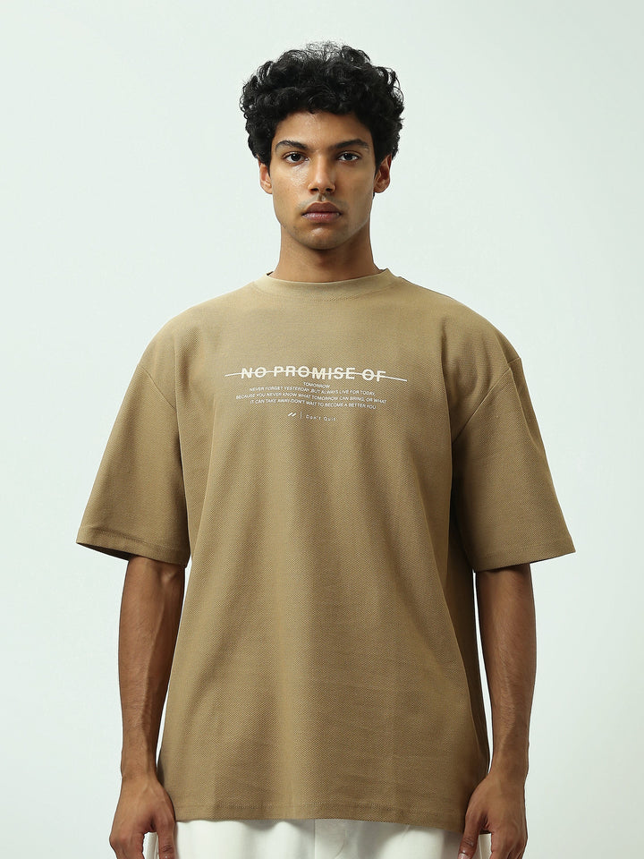 T-Shirt Homme Oversize Texturé à Imprimé Typographique - TSH25SPR20323TM1