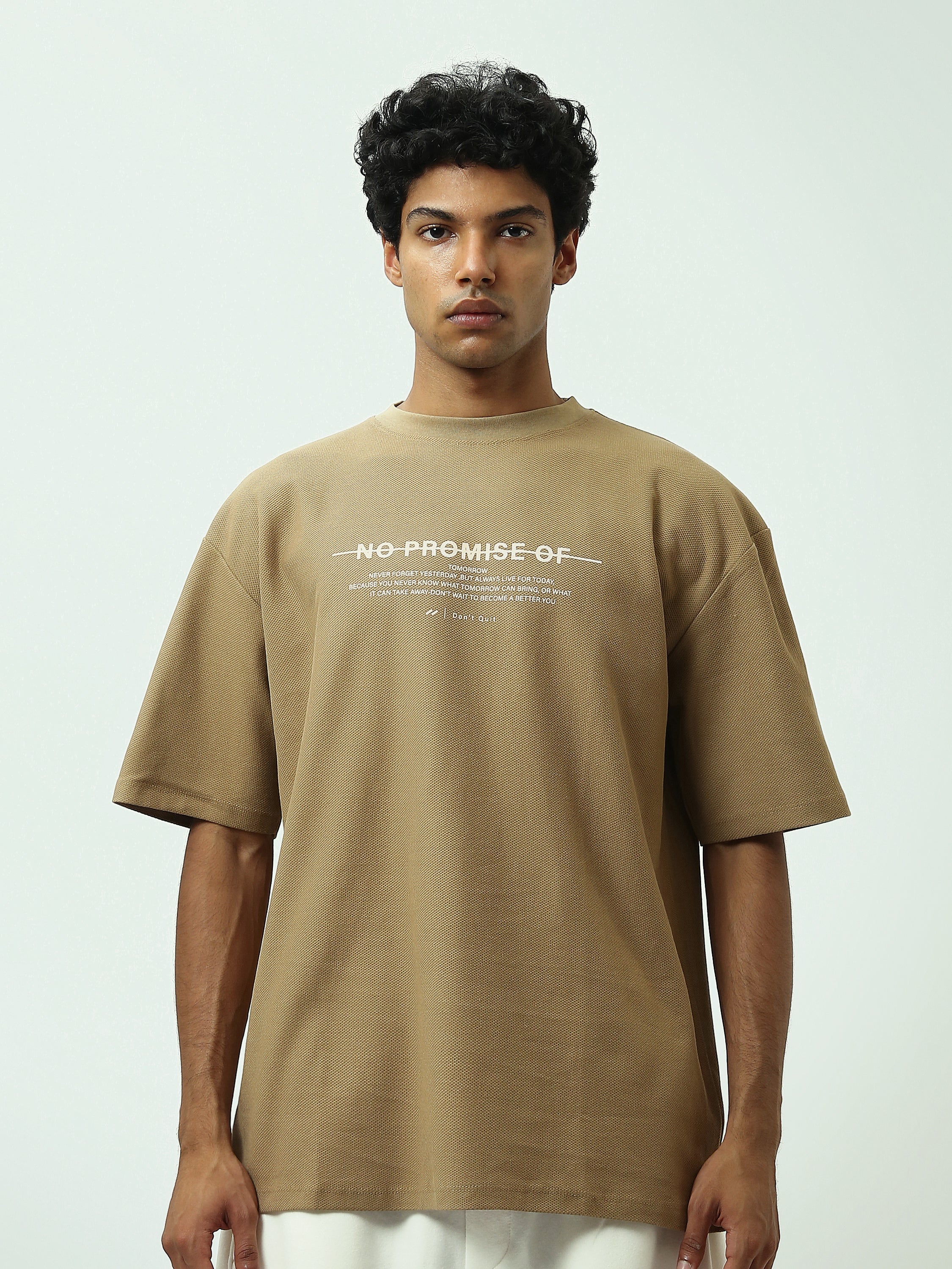 T-Shirt Homme Oversize Texturé à Imprimé Typographique - TSH25SPR20323TM1