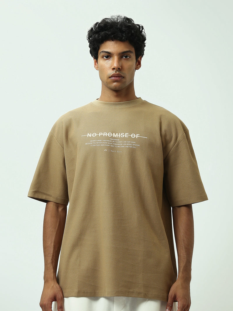 T-Shirt Homme Oversize Texturé à Imprimé Typographique - TSH25SPR20323TM1