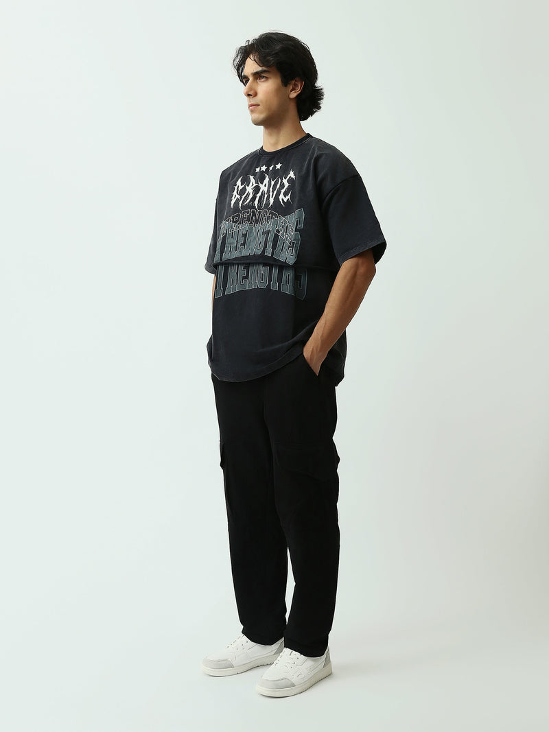 T-Shirt Homme Oversize Imprimé à Effet Superposé - TSH25SPR20329TM1