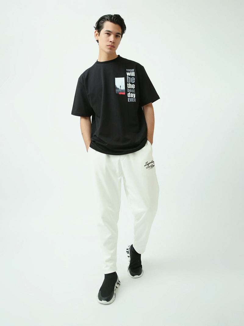 T-Shirt Homme Oversize à Imprimé Typographique Moderne - TSH25SPR20363TM1