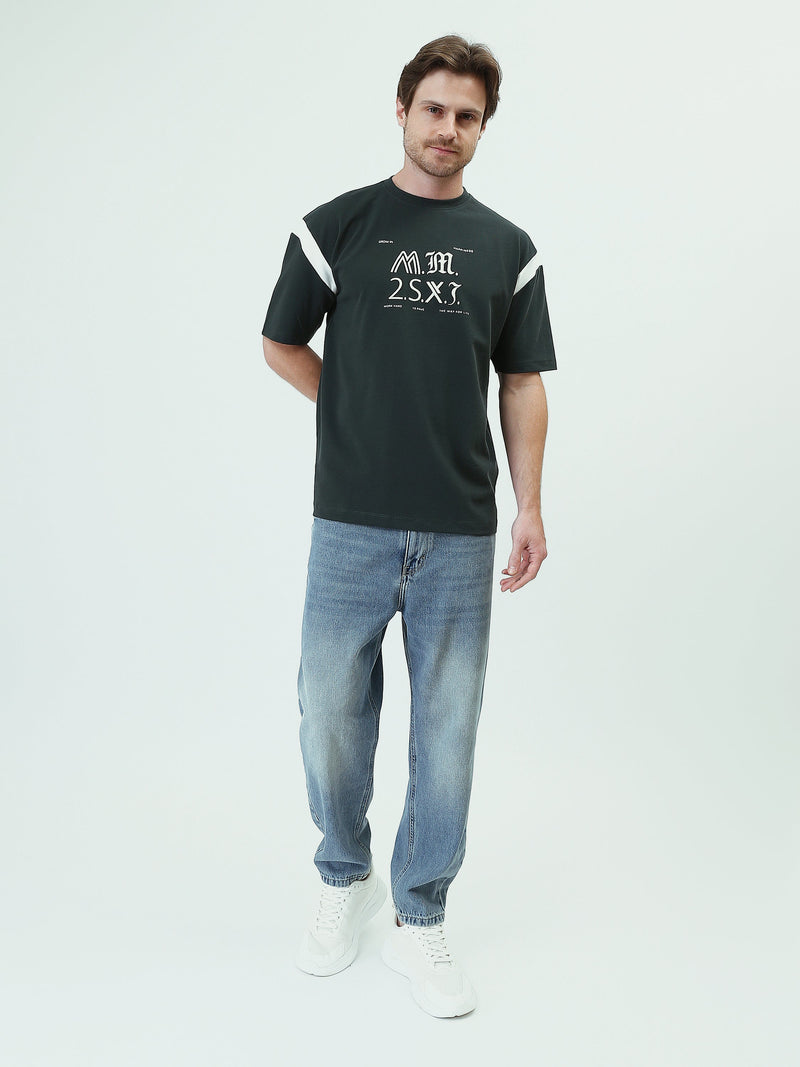 T-shirt Homme Vert Foncé Imprimé – Style Casual Sportif - TSH25SPR20378TM1