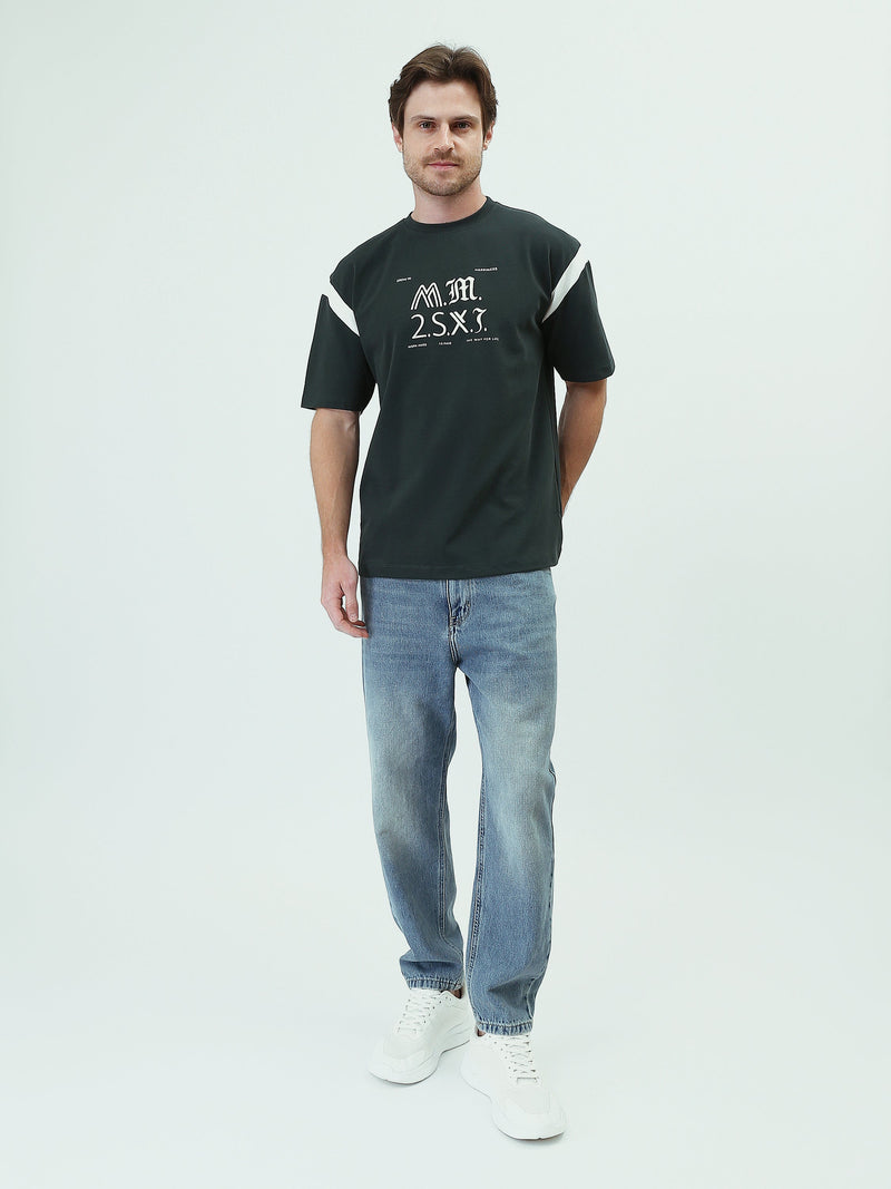 T-shirt Homme Vert Foncé Imprimé – Style Casual Sportif - TSH25SPR20378TM1