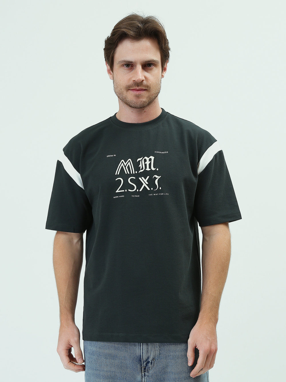 T-shirt Homme Vert Foncé Imprimé – Style Casual Sportif - TSH25SPR20378TM1