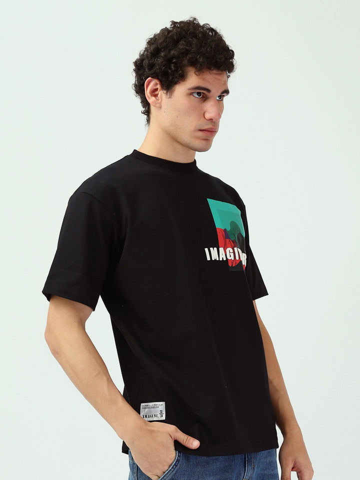T-shirt Homme Oversize Imprimé Graphique Moderne à Manches Courtes - TSH25SPR20452TM1