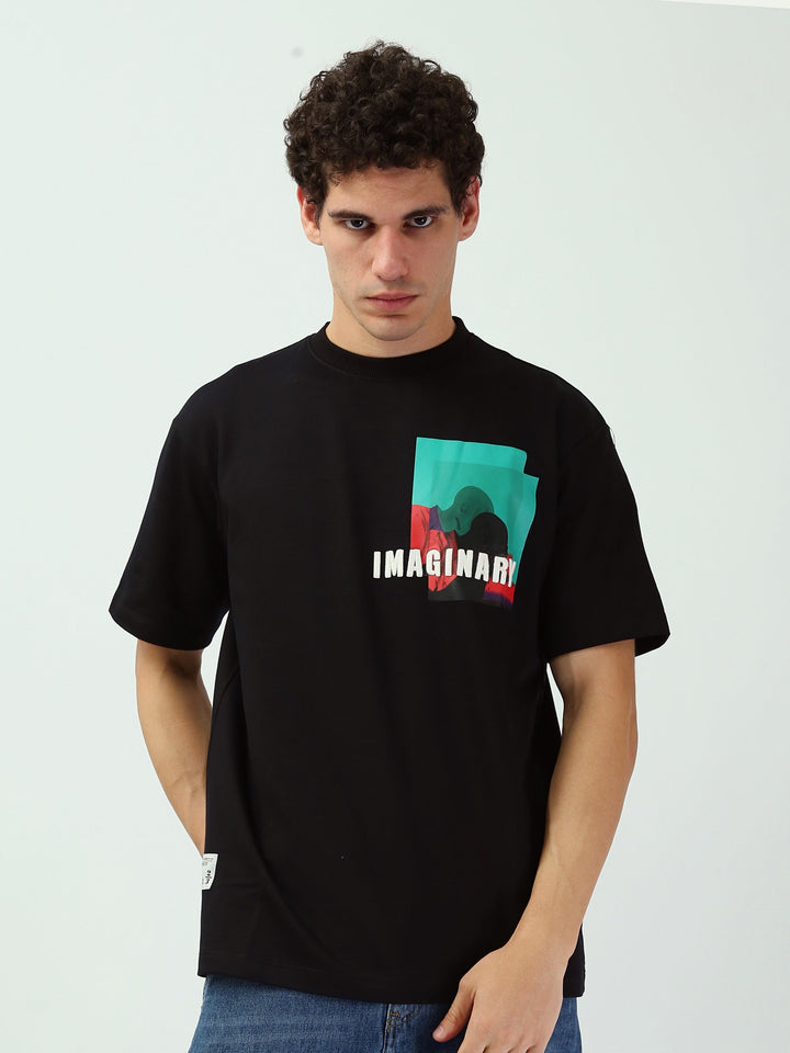 T-shirt Homme Oversize Imprimé Graphique Moderne à Manches Courtes - TSH25SPR20452TM1