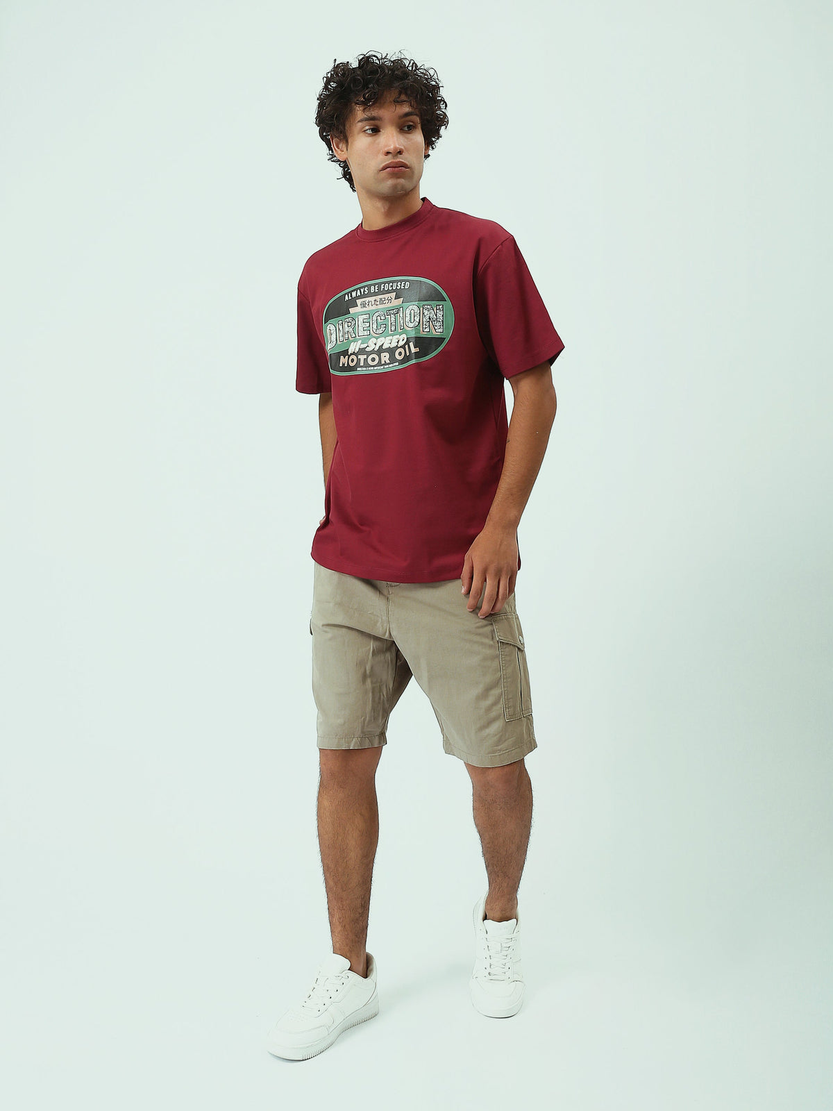 T-Shirt Homme Oversize à Grand Imprimé Vintage - TSH25SPR20465TM1