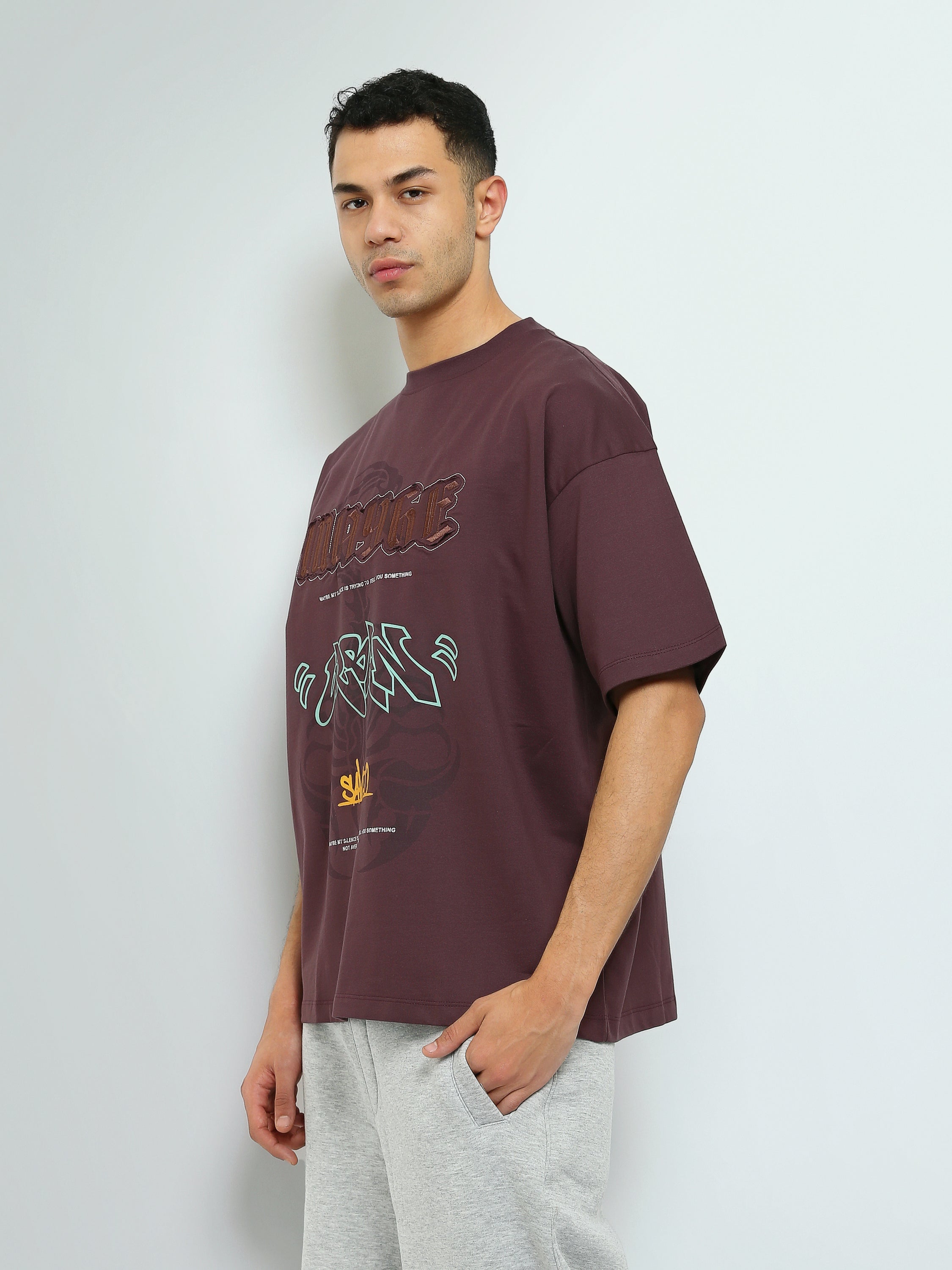 T-shirt Homme Oversize à Imprimé Graffiti Urbain - TSH25SPR20467TM1