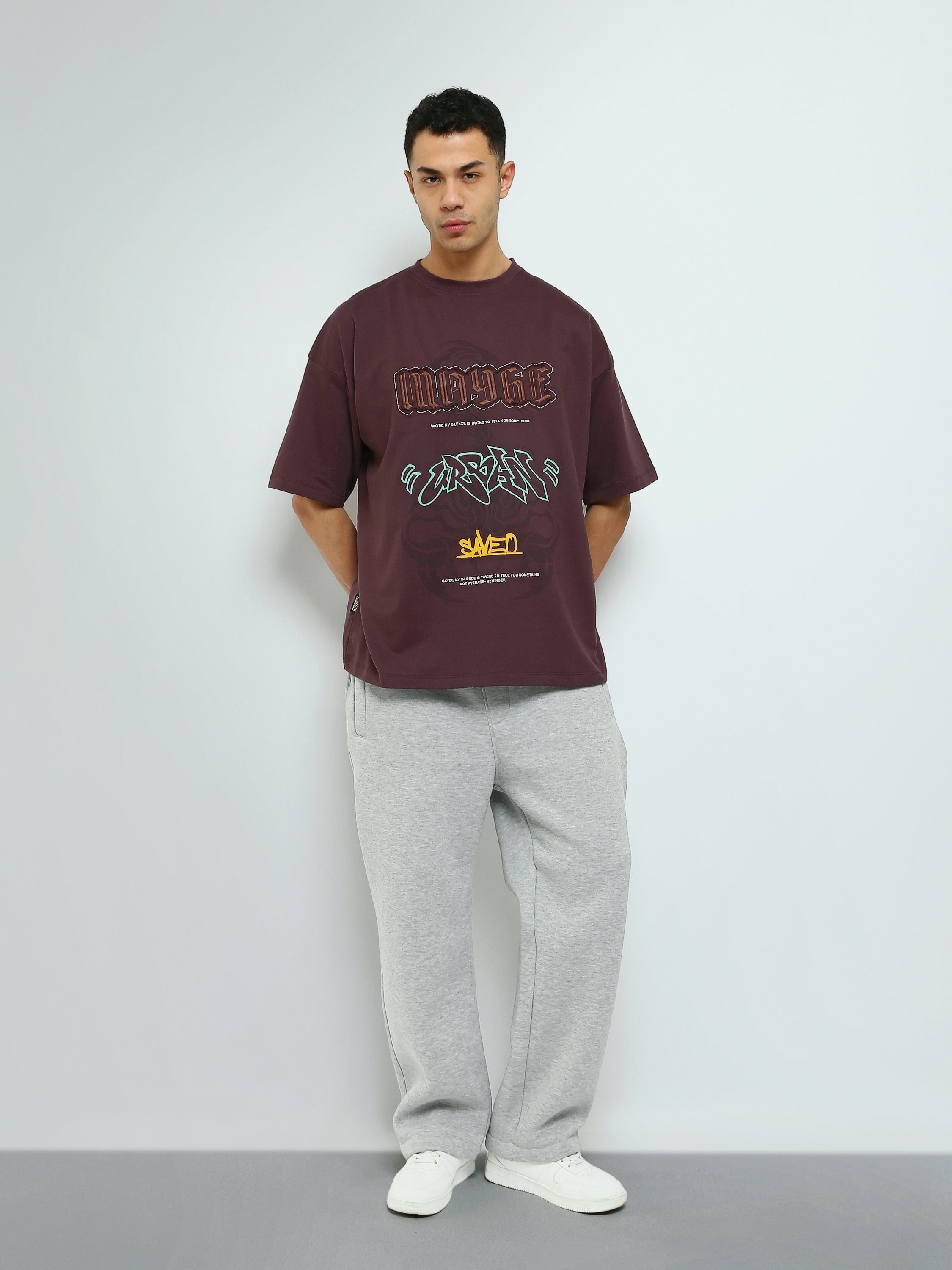 T-shirt Homme Oversize à Imprimé Graffiti Urbain - TSH25SPR20467TM1