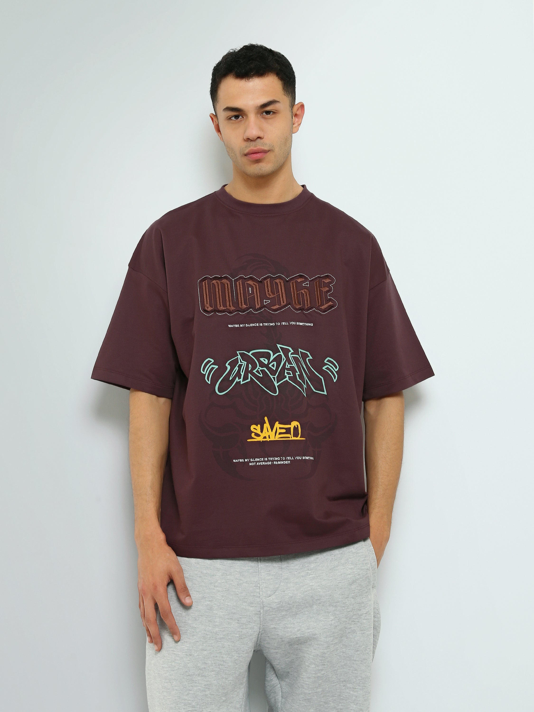 T-shirt Homme Oversize à Imprimé Graffiti Urbain - TSH25SPR20467TM1