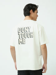 Polo Homme Blanc avec Imprimé "DON'T TOUCH ME" – Style Audacieux - TSH25SPRO20246TM1