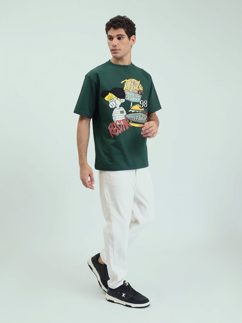 T-Shirt Homme Oversize à Imprimé Graphique – Style Streetwear - TSH25SPRO20256TM1