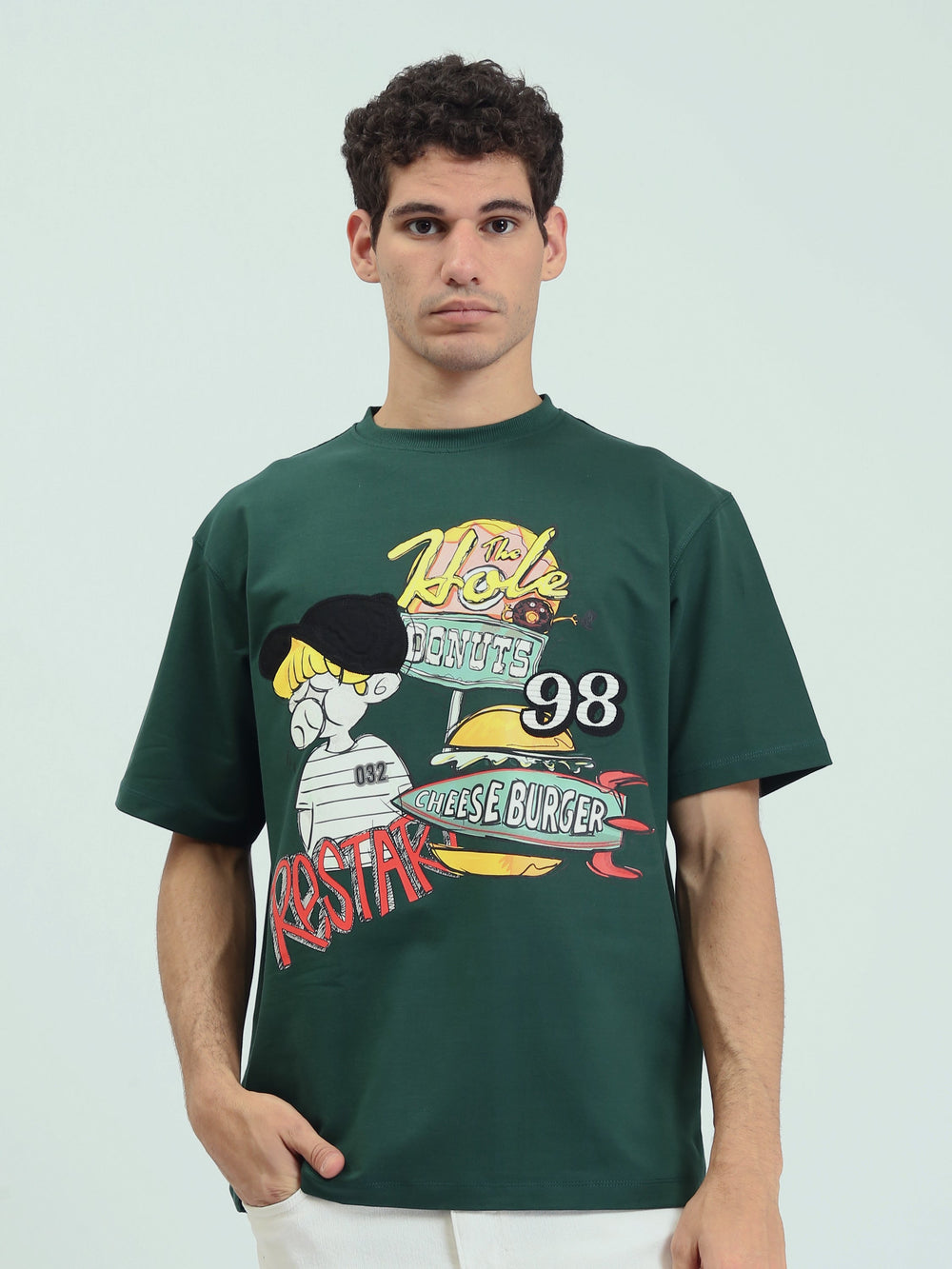 T-Shirt Homme Oversize à Imprimé Graphique – Style Streetwear - TSH25SPRO20256TM1