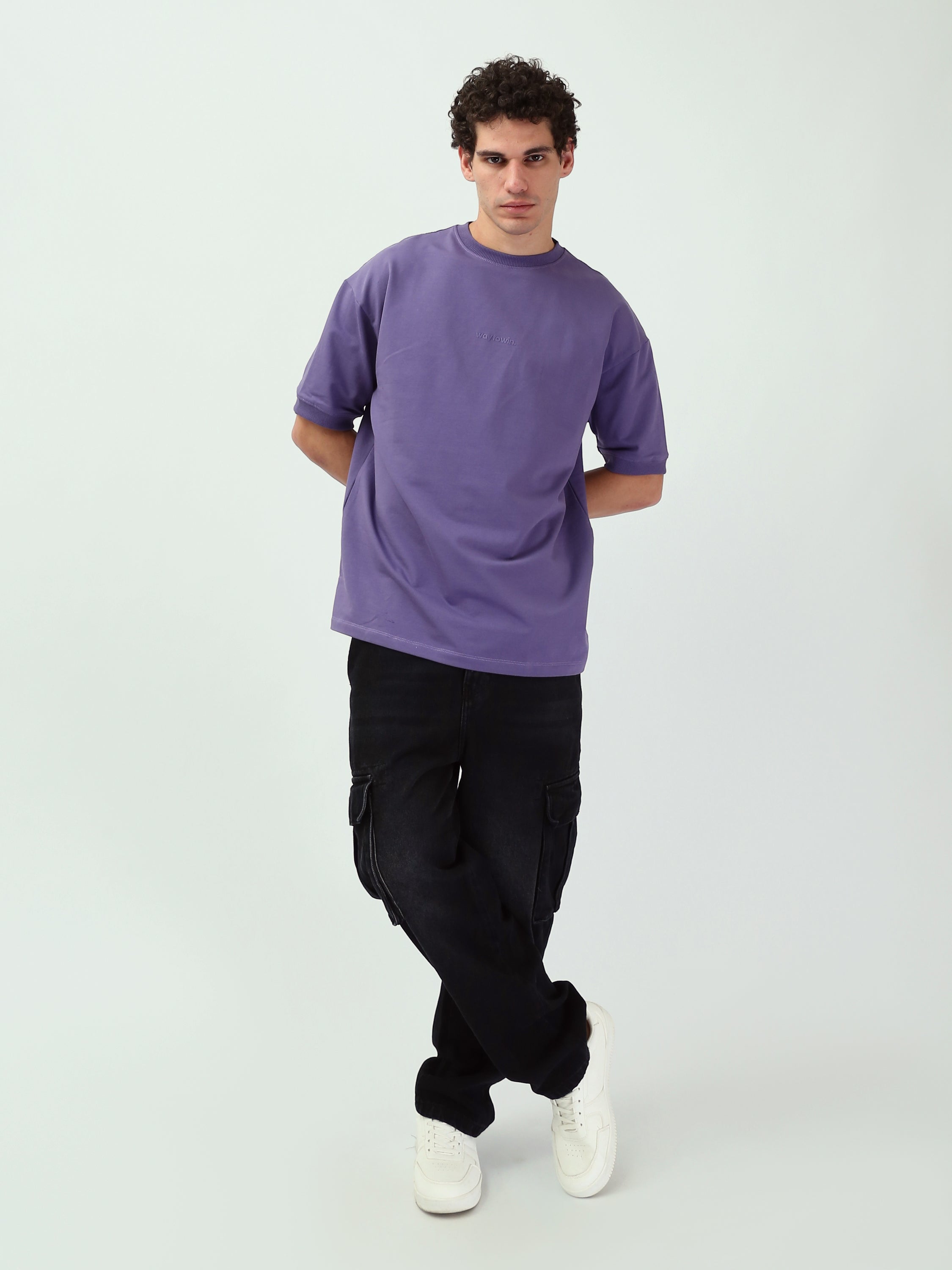 T-shirt noir homme "way to win" – Coupe loose et style décontracté - TSH25SPRO20266TM1