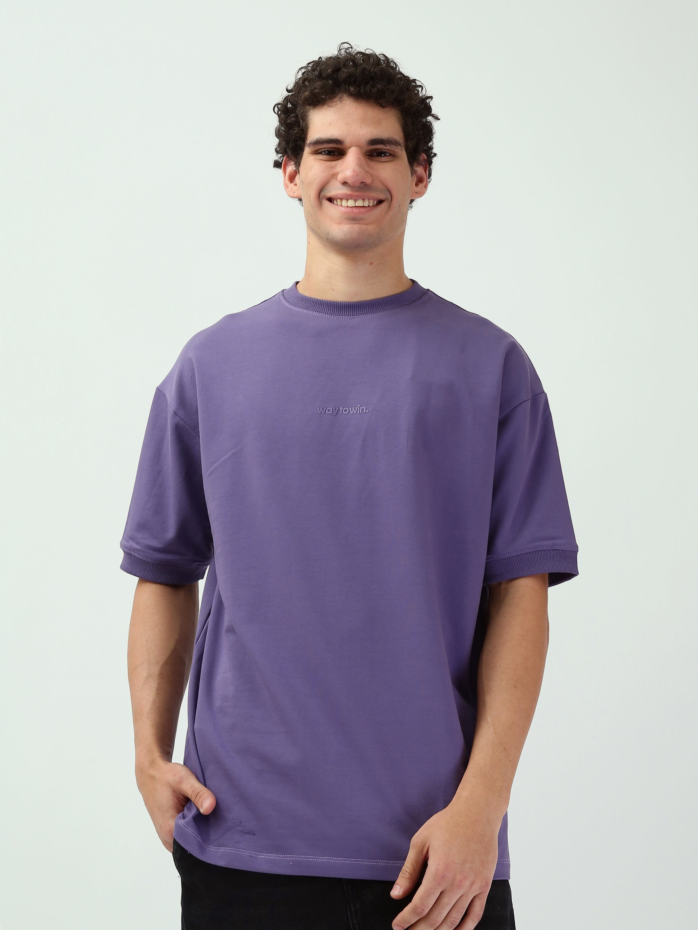 T-shirt noir homme "way to win" – Coupe loose et style décontracté - TSH25SPRO20266TM1