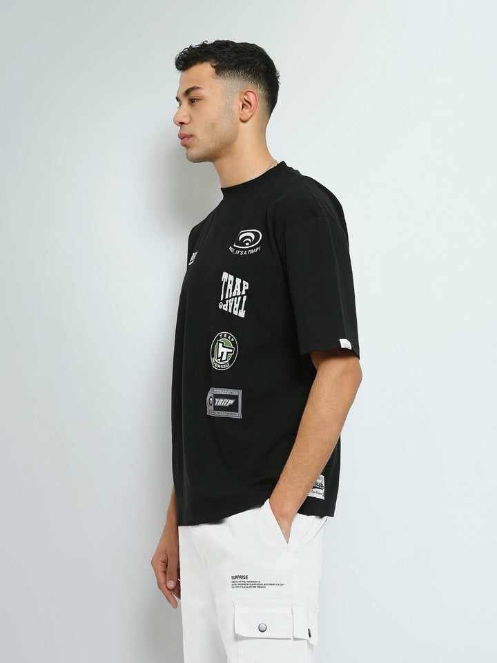 T-shirt Homme Oversize à Imprimés Typographiques Streetwear - TSH25SPRO20276TM1